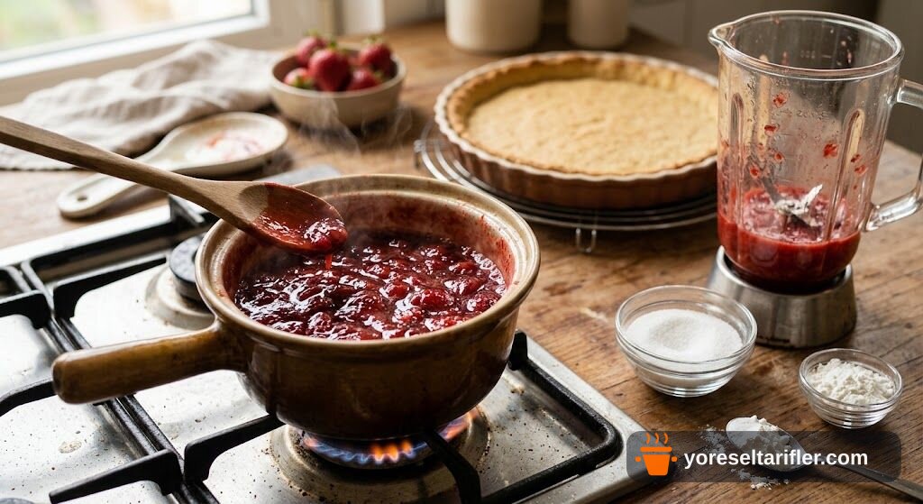 Mis Kokulu Çilek Soslu Tart Kek Tarifi — Adım 9