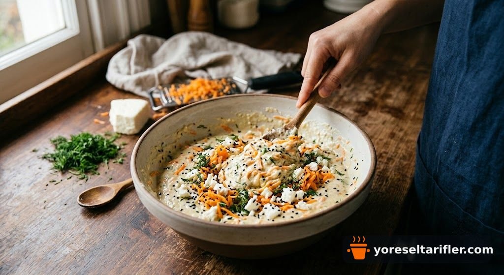 Mis Kokulu Peynirli Çörek Otlu Kek Tarifi — Adım 2