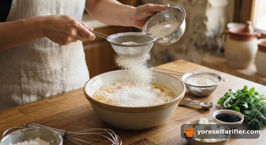 Mis Kokulu Peynirli Çörek Otlu Kek Tarifi — Adım 3