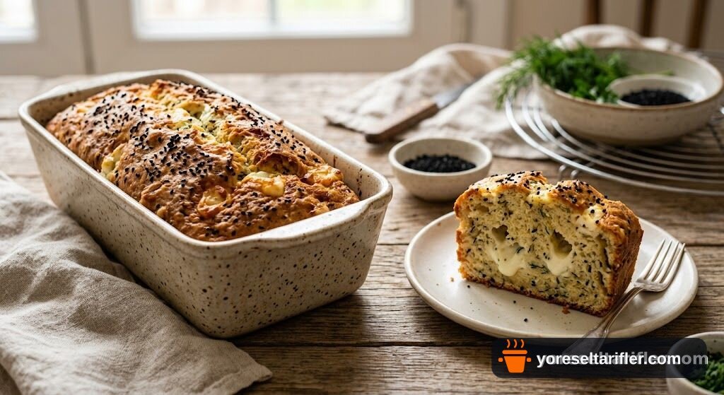 Mis Kokulu Peynirli Çörek Otlu Kek Tarifi — Adım 4