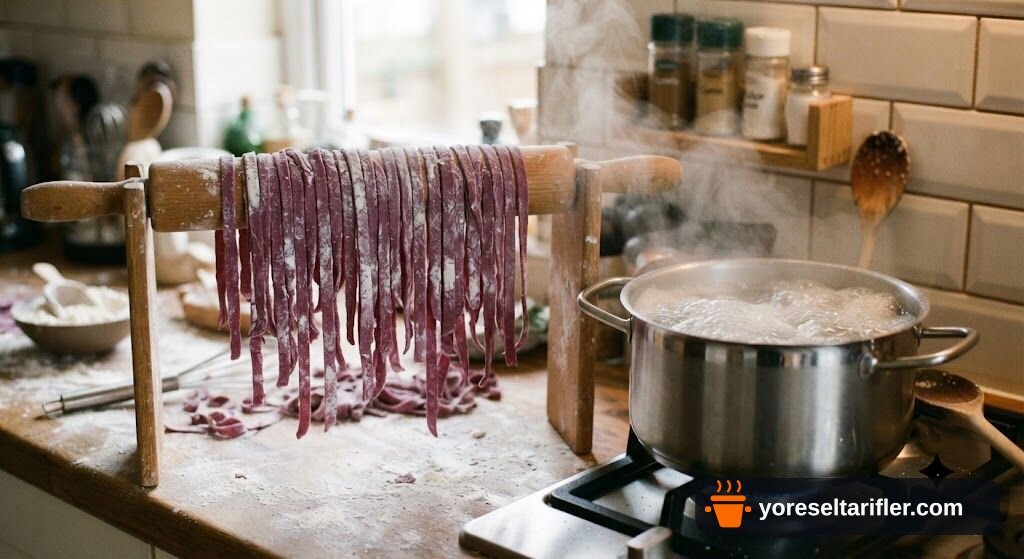 Mor Fettuccine Makarna Tarifi — Adım 5