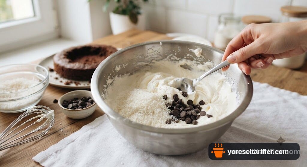 Muzlu Hindistan Cevizi Kremalı Köstebek Pasta Tarifi — Adım 6