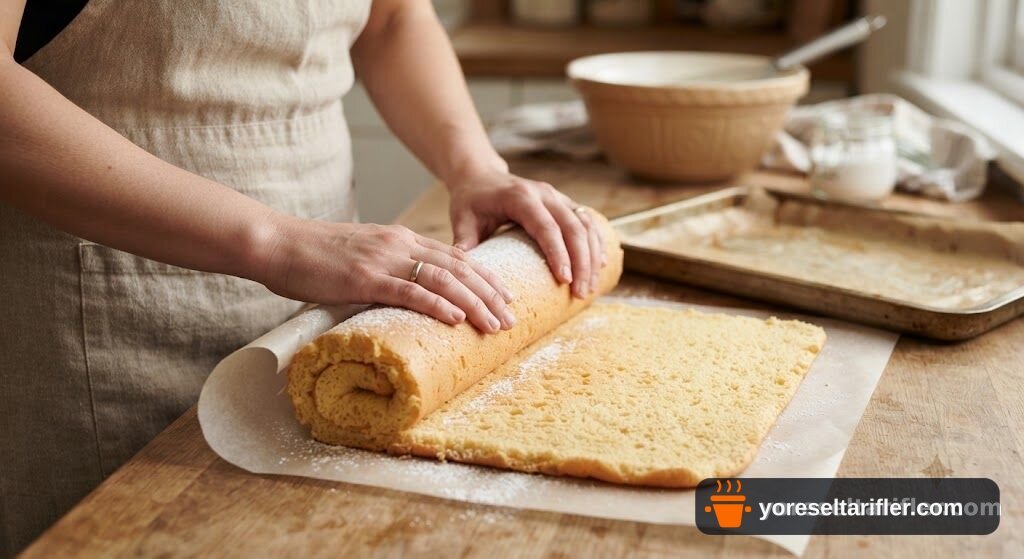 Muzlu Rulo Pasta Tarifi — Adım 3