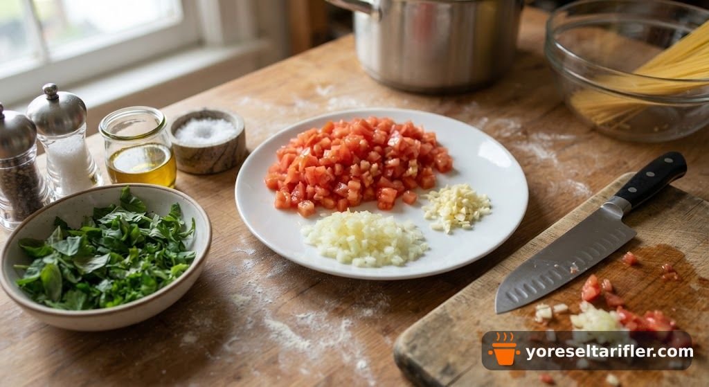 Napoliten Soslu Spagetti Makarna Tarifi — Adım 1