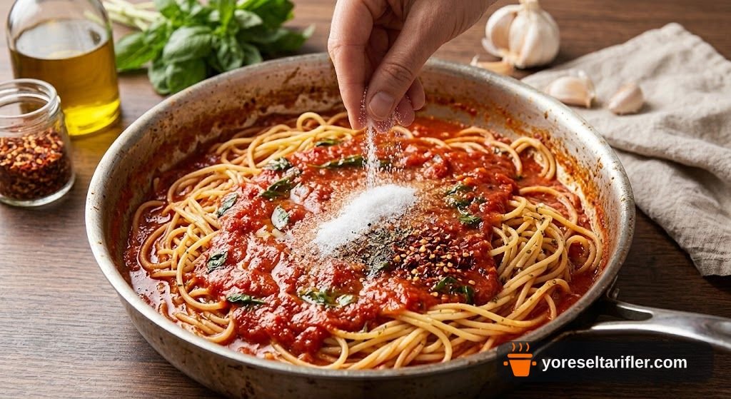 Napoliten Soslu Spagetti Makarna Tarifi — Adım 4