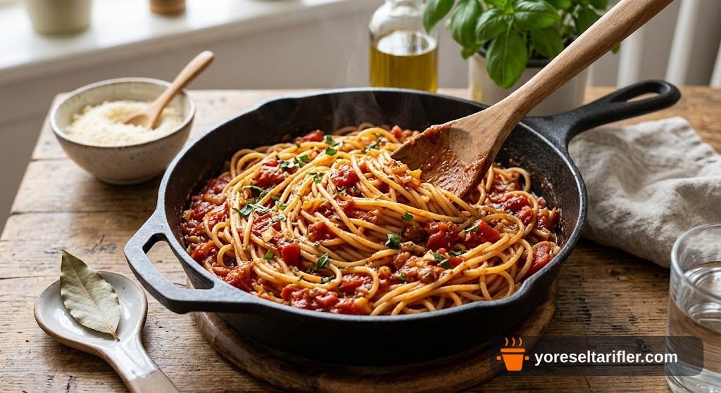 Napoliten Soslu Spagetti Makarna Tarifi — Adım 5