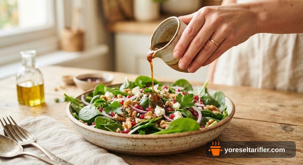 Nar Ekşili Ispanak Salatası Tarifi — Adım 5