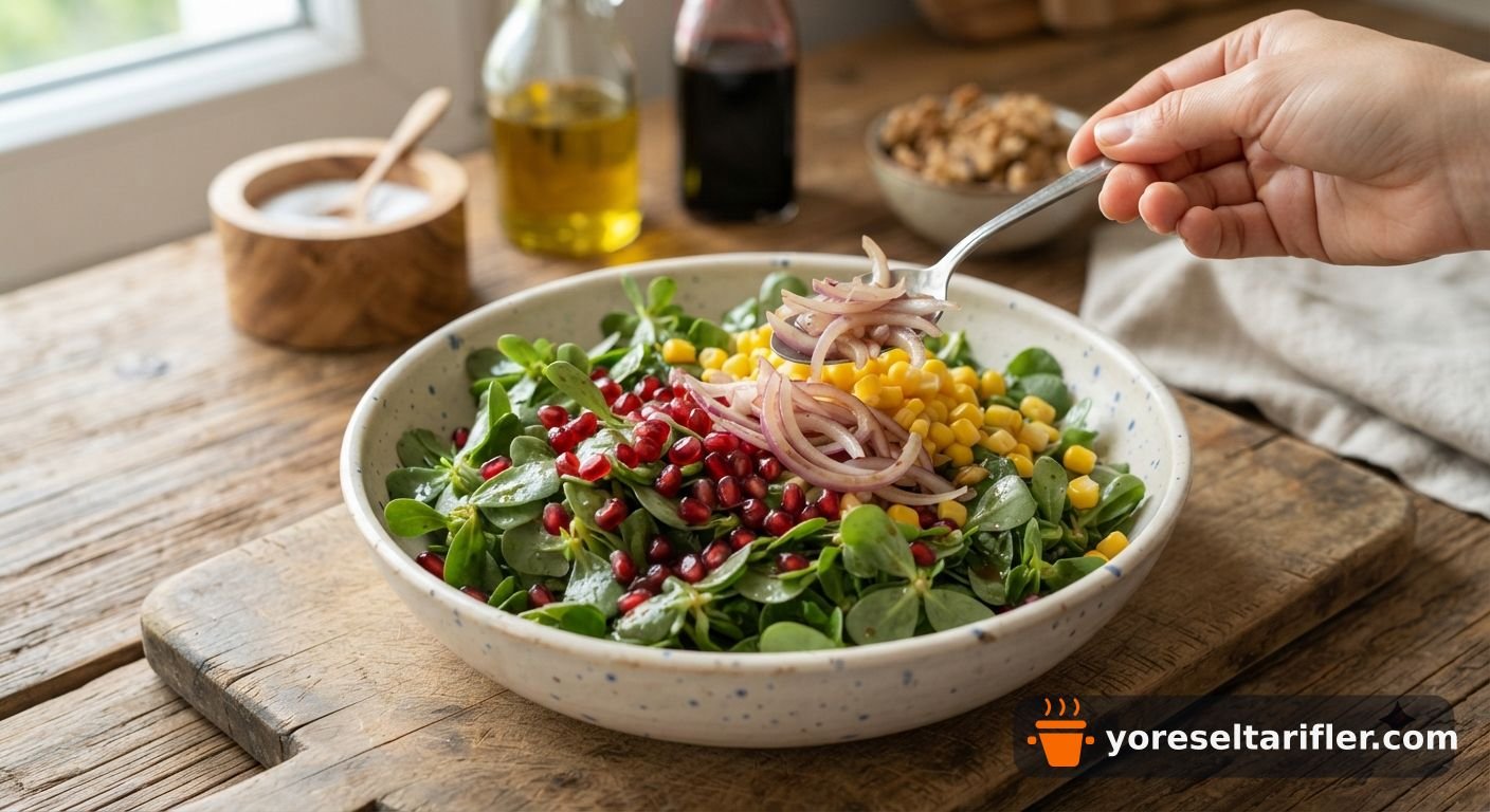Nar Ekşili Semizotu Salatası Tarifi — Adım 2