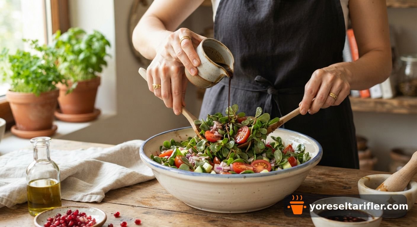 Nar Ekşili Semizotu Salatası Tarifi — Adım 3