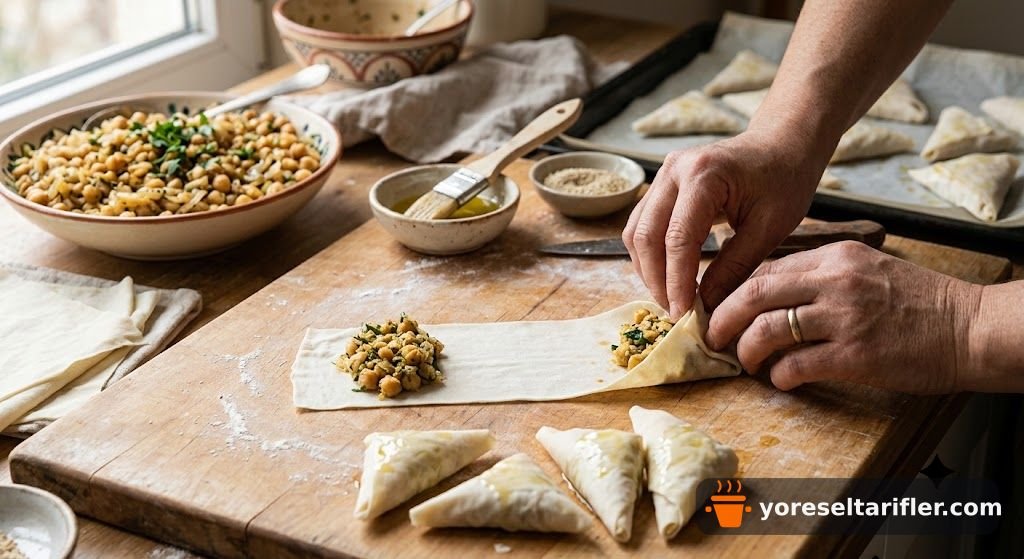 Nohutlu Çıtır Yufka Mantısı Tarifi — Adım 3