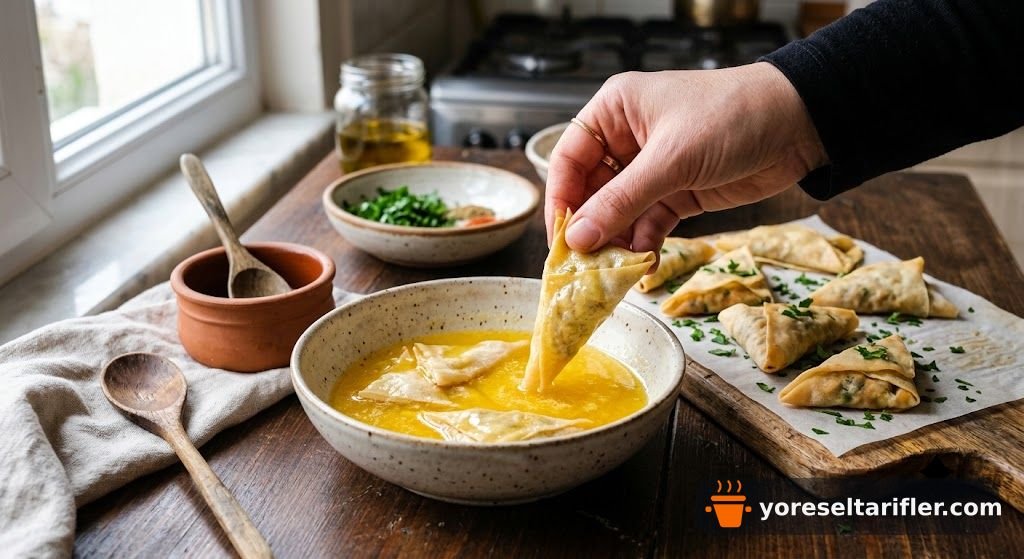 Nohutlu Çıtır Yufka Mantısı Tarifi — Adım 4