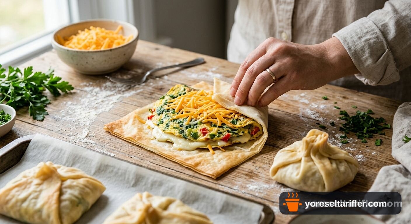 Omletli Kahvaltılık Bohçalar Tarifi — Adım 8