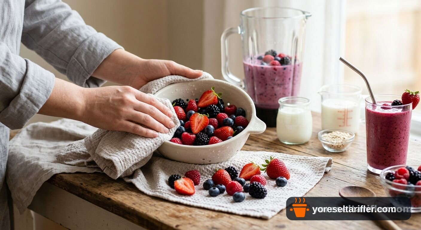 Orman Meyveli Smoothie Tarifi — Adım 1