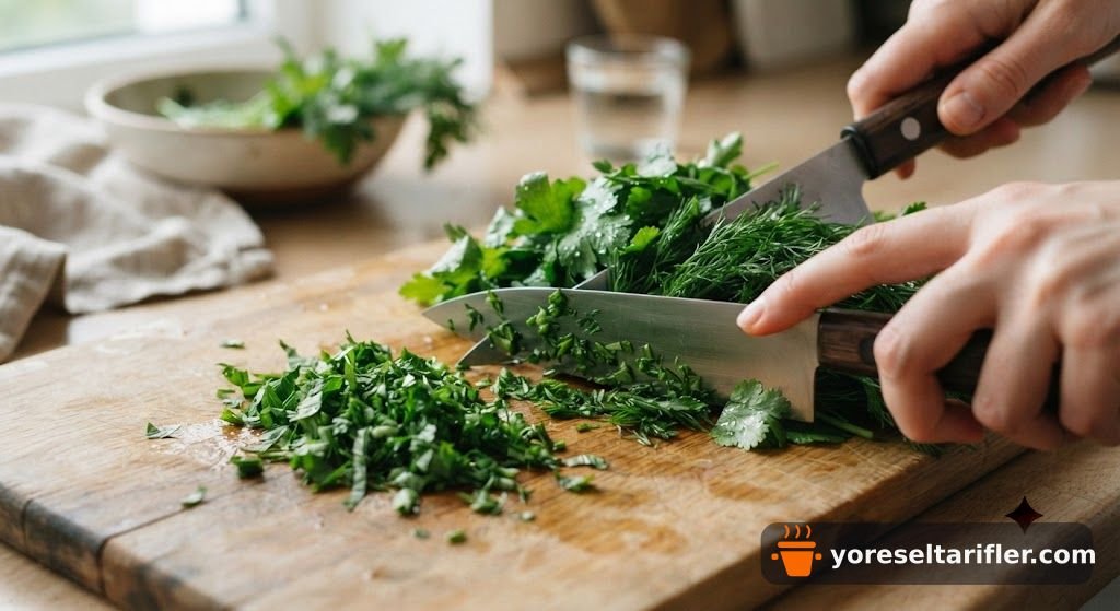 Pancarlı Yeşil Salata Tarifi — Adım 1
