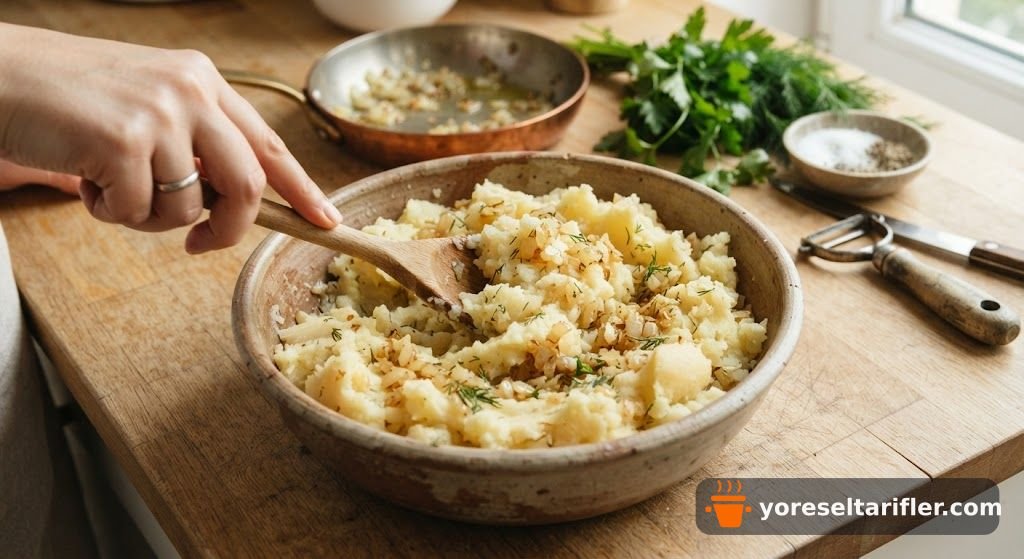 Patates Çanakları Yoğurtlu Garnitürlü Tarifi — Adım 1