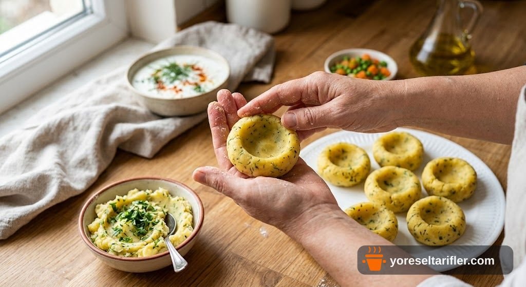 Patates Çanakları Yoğurtlu Garnitürlü Tarifi — Adım 2