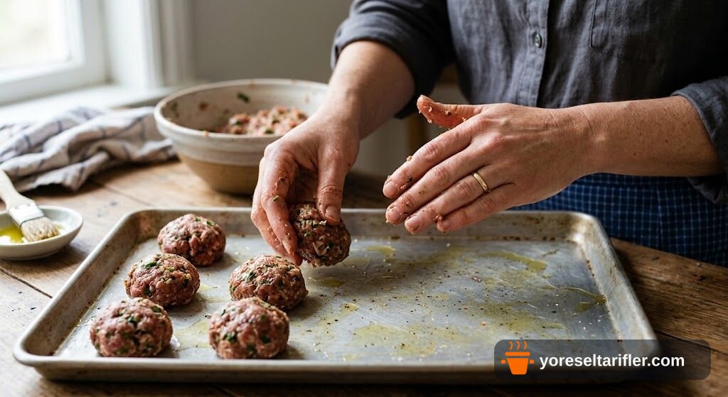Patates Püreli Fırında Köfte Tarifi — Adım 1