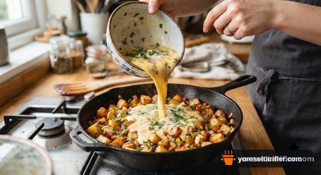 Patatesli Baharatlı Omlet Tarifi — Adım 4