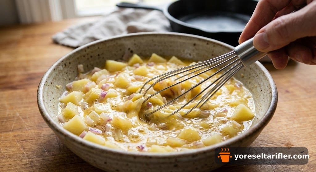 Patatesli Kızarmış Omlet Tarifi — Adım 6