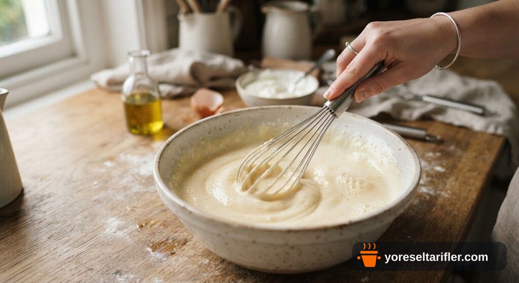 Patatesli ve Kaşarlı Kahvaltılık Pancake Tarifi — Adım 1