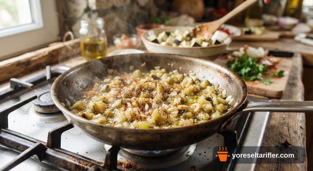 Patlıcanlı El Açması Börek Tarifi — Adım 1