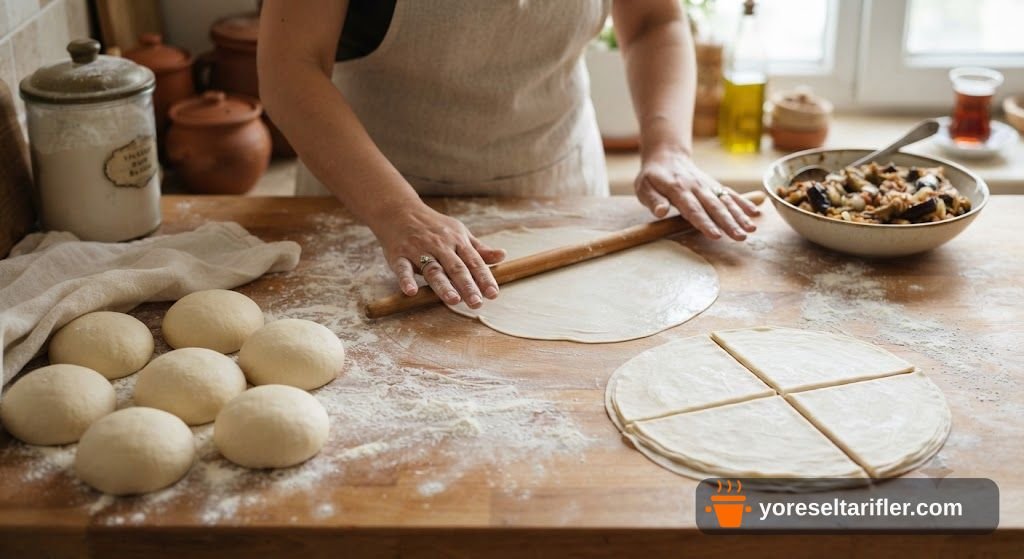 Patlıcanlı El Açması Börek Tarifi — Adım 2