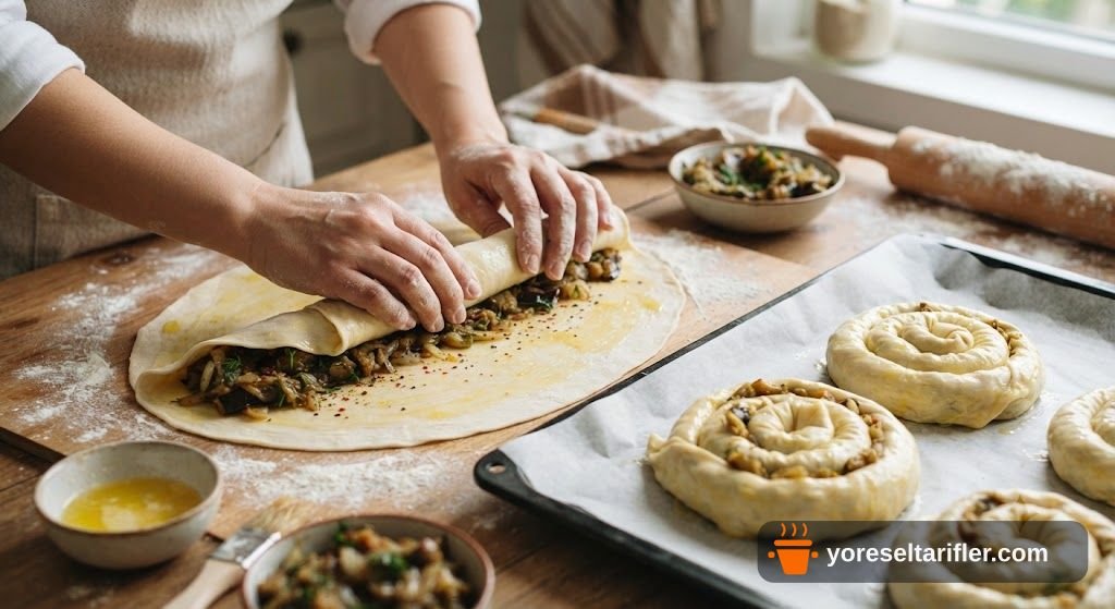Patlıcanlı El Açması Börek Tarifi — Adım 3