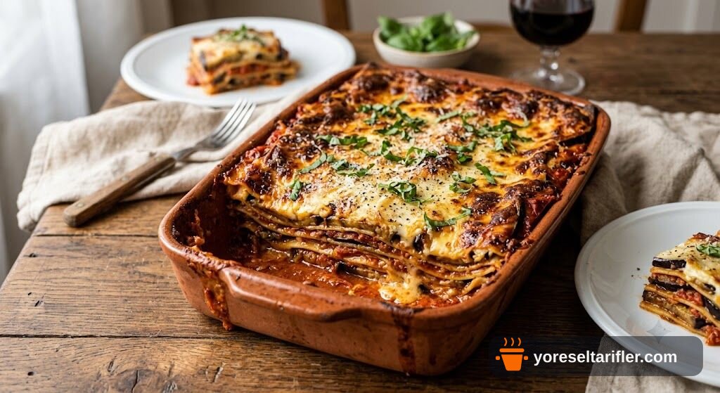 Patlıcanlı Etsiz Lazanya Tarifi — Adım 1