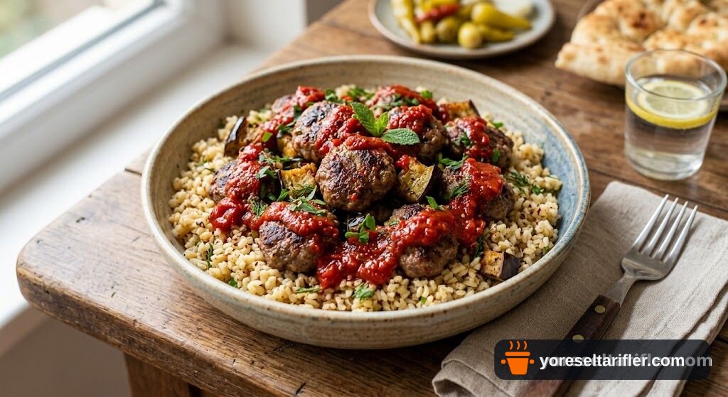 Patlıcanlı Köfteli Bulgur Pilavı Tarifi — Adım 6