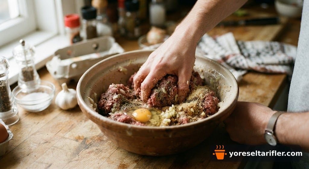 Patlıcanlı Şiş Köfte Soslu Tarifi — Adım 2