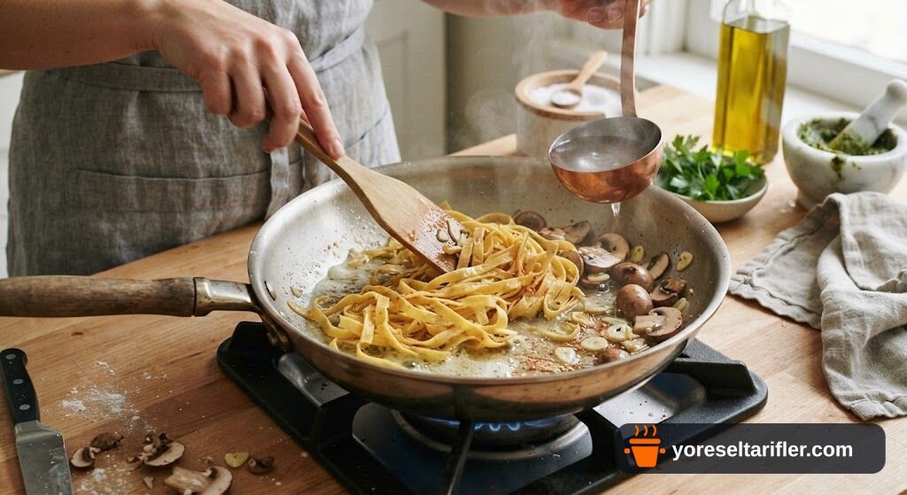 Pesto Soslu Mantarlı Erişte Tarifi — Adım 2
