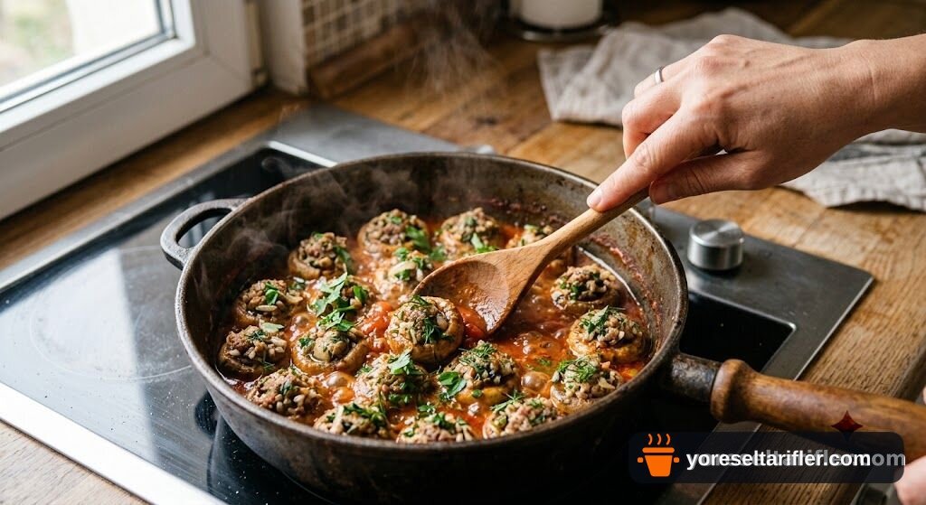 Peynirli Kaşarlı Mantar Dolması Tarifi — Adım 5