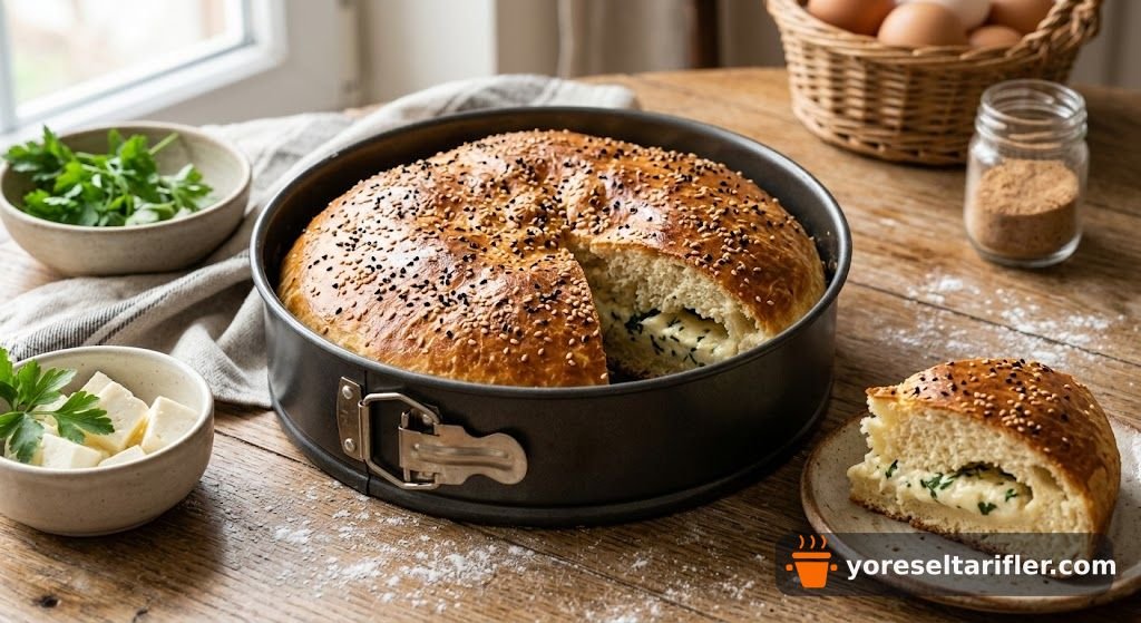 Peynirli Kelepçeli Tepsi Poğaçası Tarifi — Adım 1