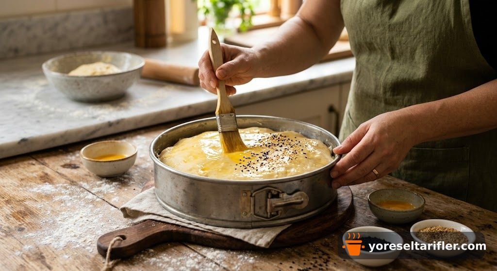 Peynirli Kelepçeli Tepsi Poğaçası Tarifi — Adım 3