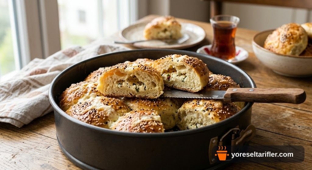Peynirli Kelepçeli Tepsi Poğaçası Tarifi — Adım 5