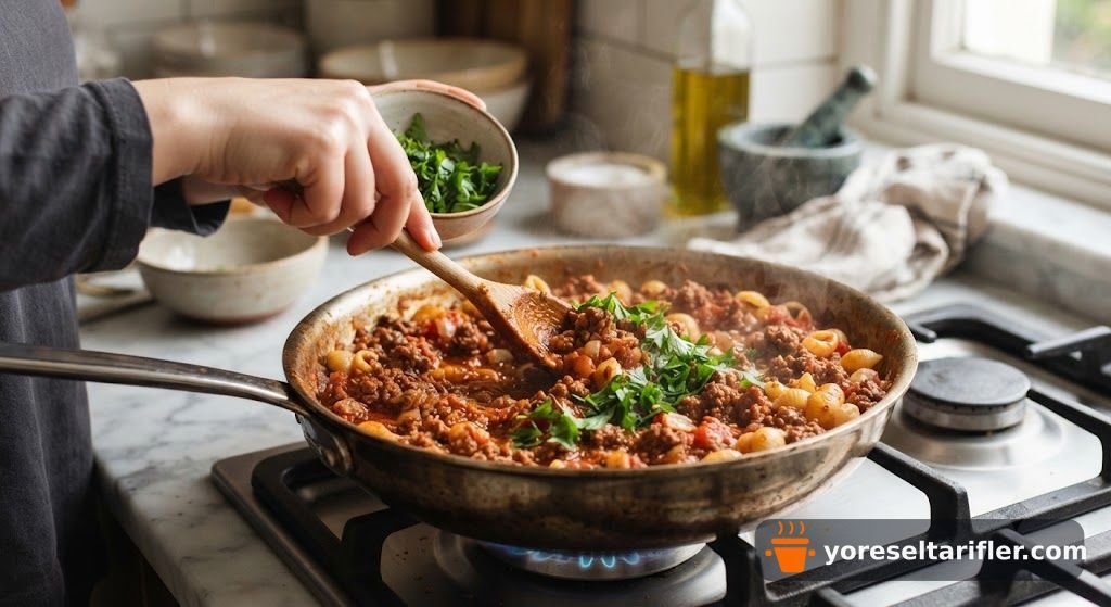Peynirli Kıymalı Fırın Makarna Tarifi — Adım 4