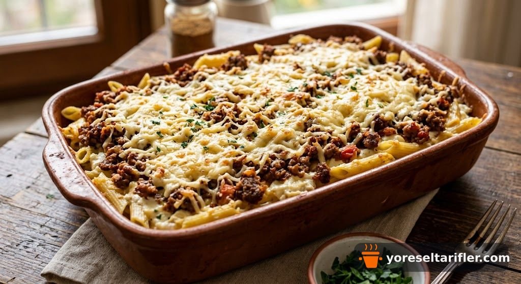 Peynirli Kıymalı Fırın Makarna Tarifi — Adım 7