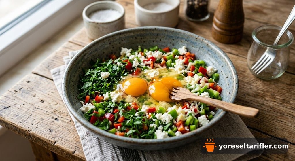 Peynirli Maydanozlu Biberli Yumurta Tarifi — Adım 2