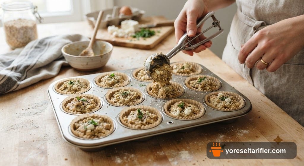 Peynirli Yulaflı Muffin Tarifi — Adım 3