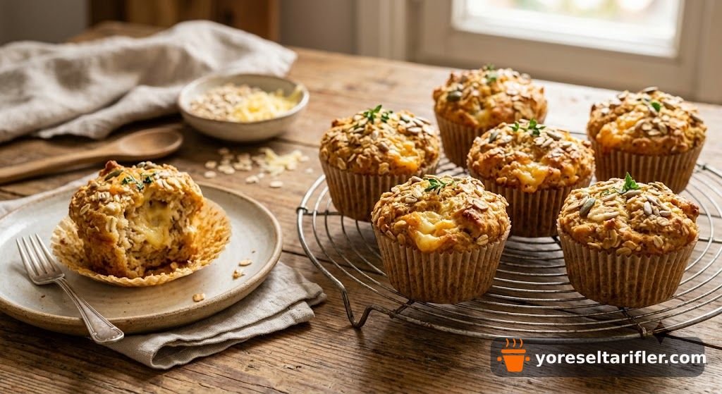 Peynirli Yulaflı Muffin Tarifi — Adım 4