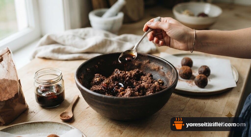 Pişmeyen Fit Brownie Topları Tarifi — Adım 1