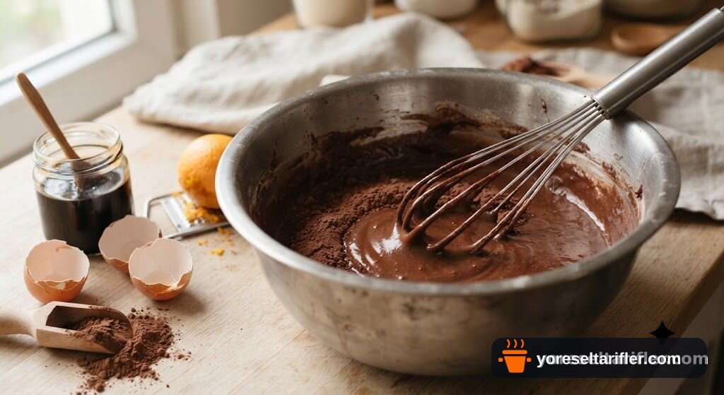 Portakallı Badem Unlu Brownie Tarifi — Adım 1
