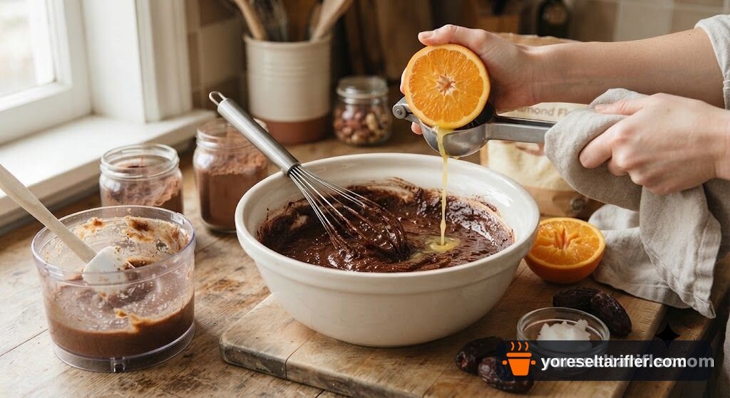 Portakallı Badem Unlu Brownie Tarifi — Adım 3