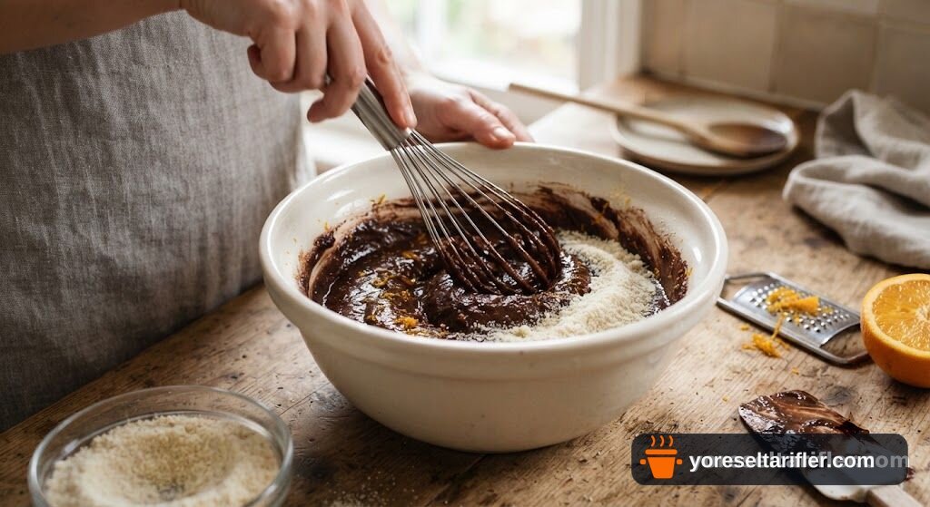 Portakallı Badem Unlu Brownie Tarifi — Adım 4