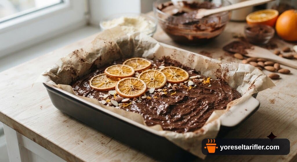 Portakallı Badem Unlu Brownie Tarifi — Adım 5
