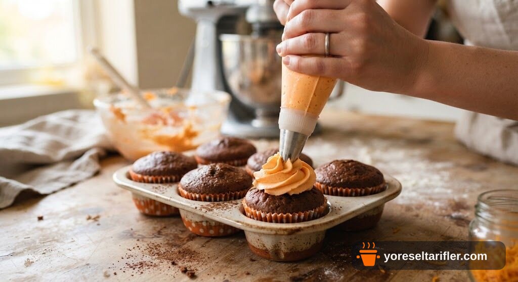 Portakallı Kakaolu Yumuşak Cupcake Tarifi — Adım 4