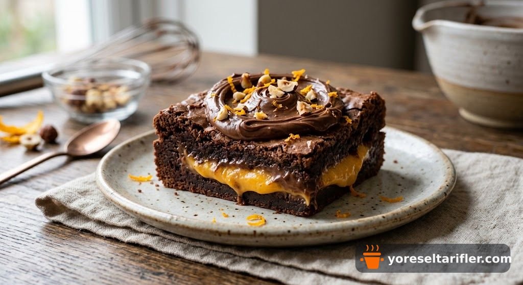 Portakallı Puding Dolgulu Brownie Tarifi — Adım 6