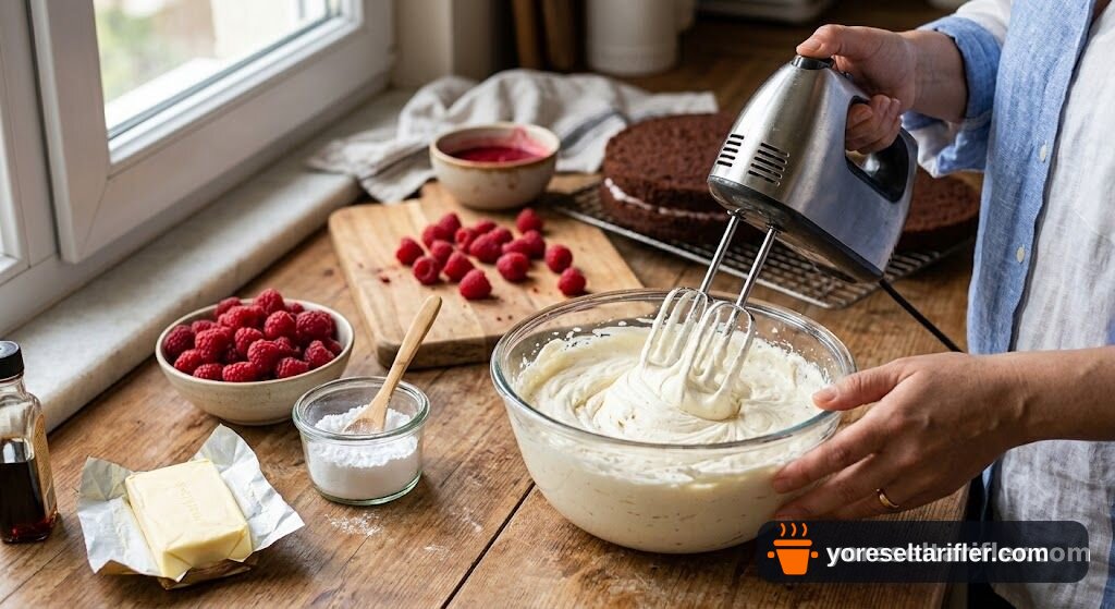 Pratik Frambuazlı Çikolatalı Yaş Pasta Tarifi — Adım 4