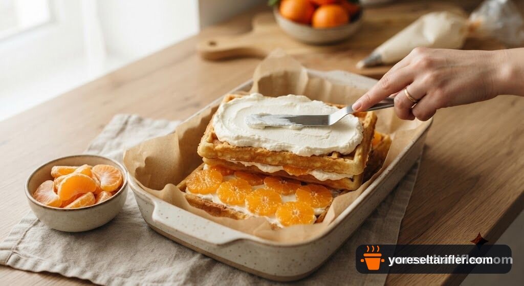 Pratik Mandalina Waffle Pastası Tarifi — Adım 4