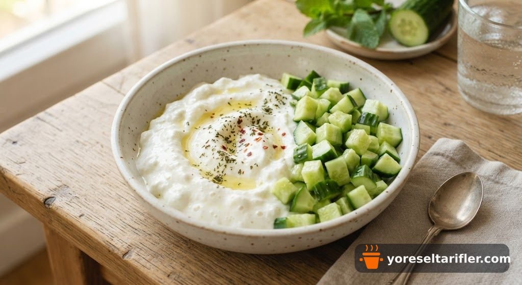 Pratik Süzme Yoğurtlu Cacık Tarifi — Adım 1